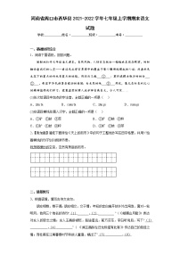 河南省周口市西华县2021-2022学年七年级上学期期末语文试题(含答案)