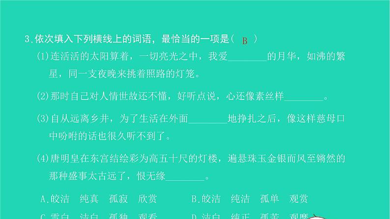 2022八年级语文下册 第一单元 4 灯笼习题课件 新人教版08