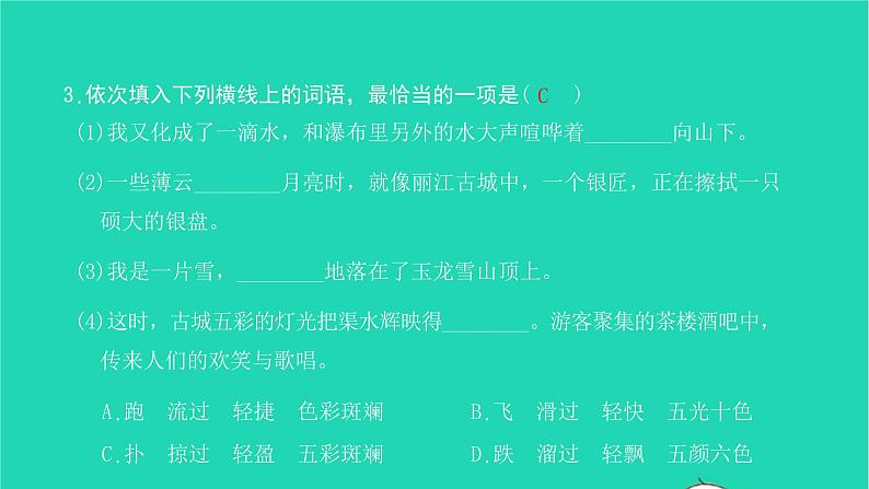 2022八年级语文下册 第五单元 20 一滴水经过丽江习题课件 新人教版第7页