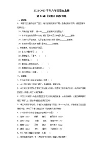 初中人教部编版13 背影综合训练题