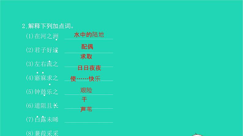 2022八年级语文下册 第三单元 12《诗经》二首习题课件 新人教版07