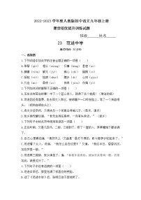 初中语文人教部编版九年级上册23 范进中举当堂检测题