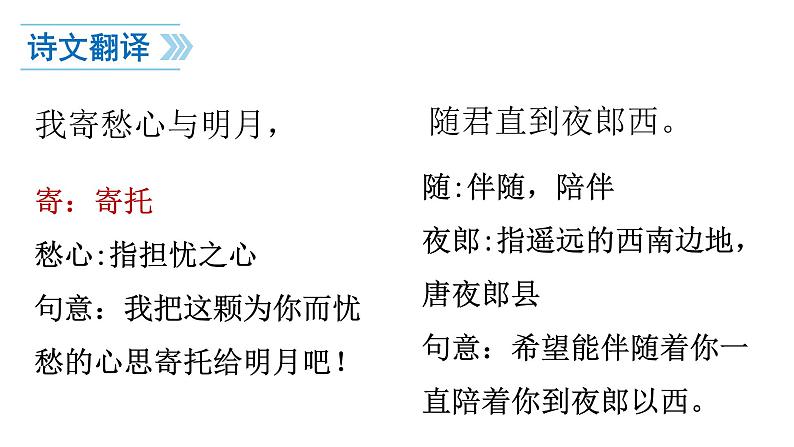 第4课《古代诗歌四首——闻王昌龄左迁龙标遥有此寄》课件（共31张PPT） 2022—2023学年部编版语文七年级上册07