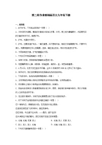 第二周作业部编版语文九年级下册