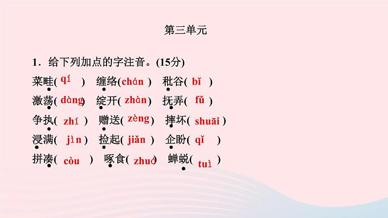 语文人教版七年级上册同步教学课件专题复习1 字音字形第6页