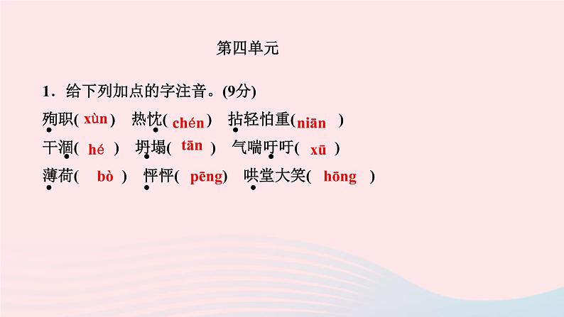 语文人教版七年级上册同步教学课件专题复习1 字音字形第8页