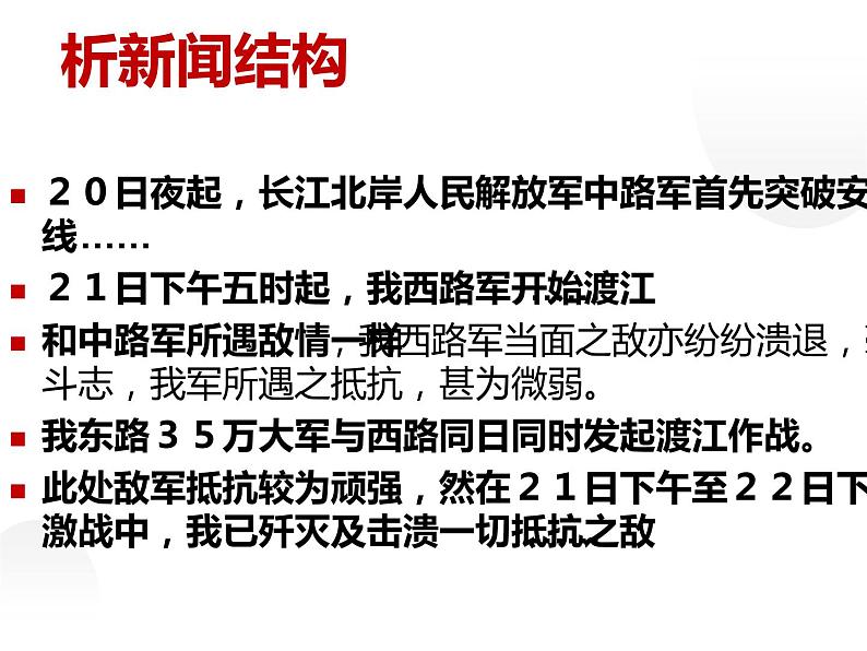 人教部编版八年级上册《人民解放军百万大军横渡长江》教学课件第7页