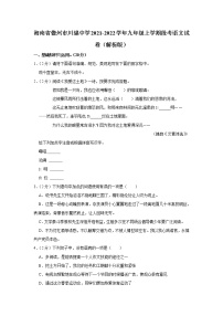 海南省儋州市川绵中学2021-2022学年九年级上学期段考语文试卷（含答案）