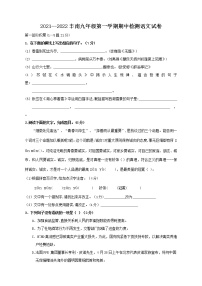 河北省唐山市丰南区2021-2022学年九年级上学期期中检测语文试题