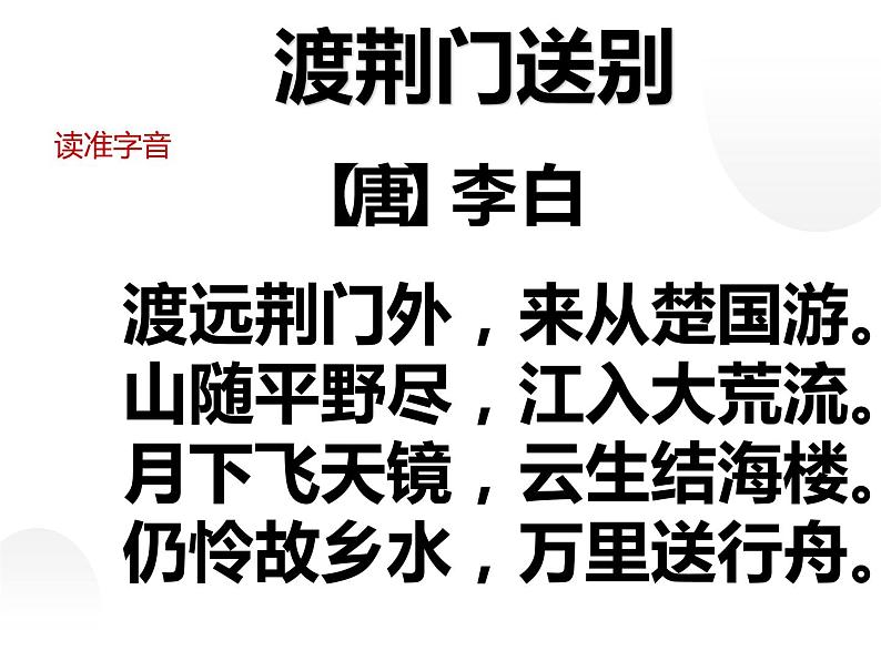 人教部编版八年级上册《渡荆门送别》教学课件05