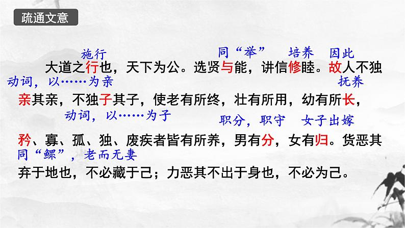 新人教部编版语文八下：第22课《礼记》二则 大道之行也-课件05