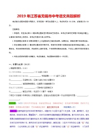 2019年江苏省无锡市中考语文试题（word版，含解析）