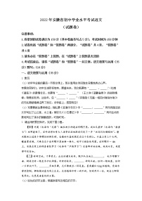 2022年安徽省中考语文真题（原卷版）