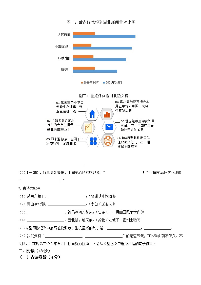 湖北省天门、仙桃、潜江、江汉油田2021年中考语文试题（原卷版）03
