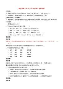 湖北省咸宁市2017年中考语文真题试题（含解析）