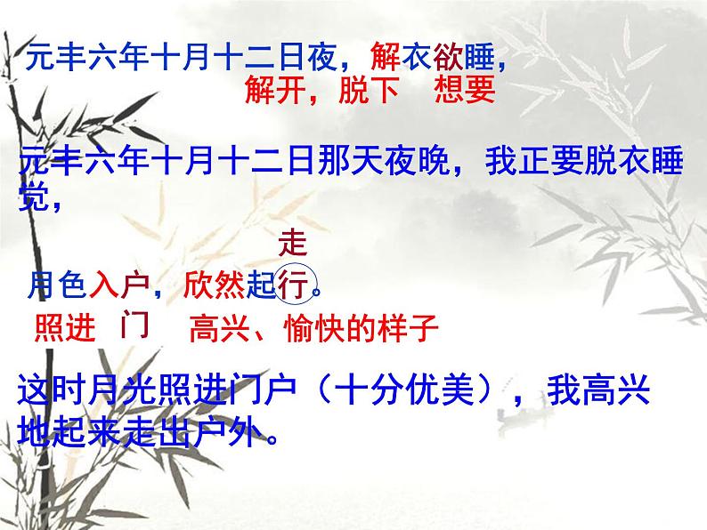 部编版八年级语文上册课件--11 短文二篇-记承天寺夜游+答谢中书书06