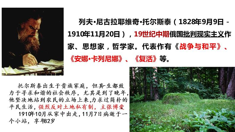 第8课《列夫.托尔斯泰》课件2022—2023学年部编版语文八年级上册第3页