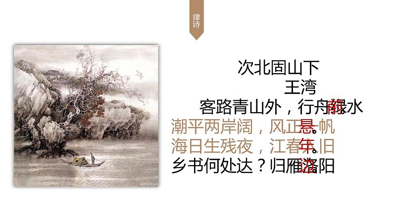 人教部编版七年级语文上册《次北固山下》教学课件第6页