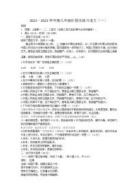 江西省萍乡市2022-2023学年九年级上学期阶段性练习（一)语文试题(含答案).