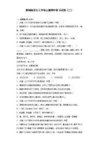 部编版语文七年级上册期中复习试题（二）