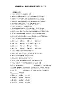 部编版语文七年级上册期中复习试题（十三）
