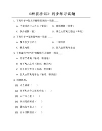 人教部编版九年级上册12 醉翁亭记课后测评