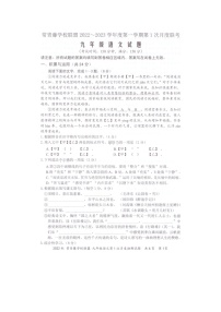 江苏省泰州市兴化市常青藤学校联盟2022-2023学年九年级上学期第一次月度抽测语文试题（含答案）