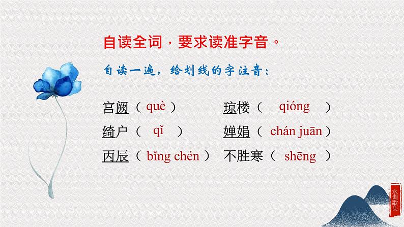 人教部编版九年级上册《水调歌头明月几时有》课件第8页