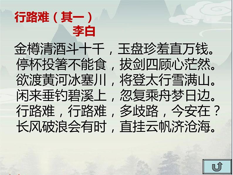 人教部编版九年级上册《行路难》课件第4页