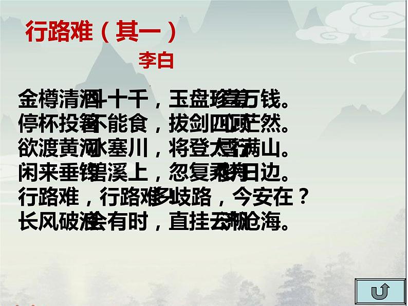 人教部编版九年级上册《行路难》课件第5页