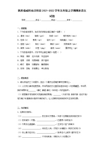 陕西省咸阳市泾阳县2021-2022学年九年级上学期期末语文试题(含答案)