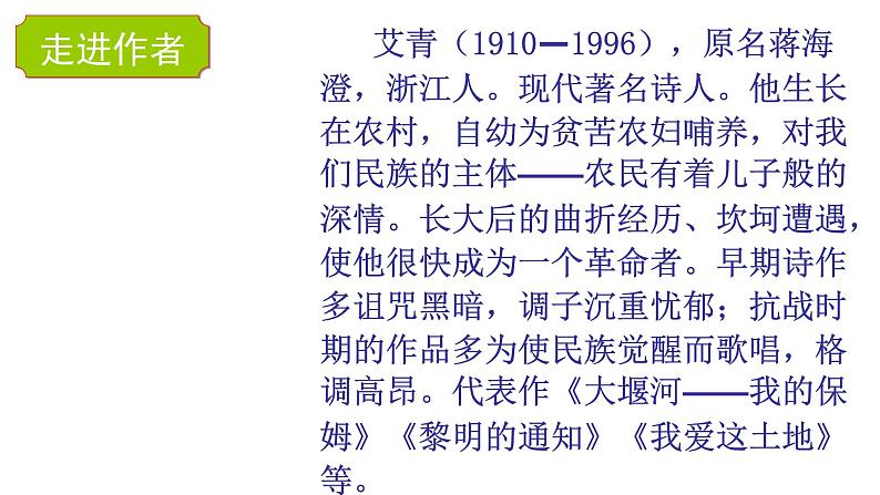 人教部编版九年级上册《我爱这土地》课件03