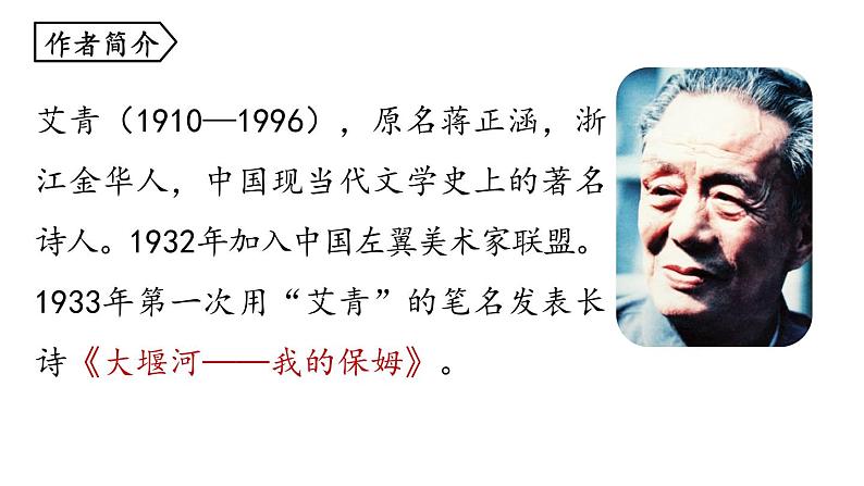 人教部编版九年级上册《艾青诗选》如何读诗教学课件第4页