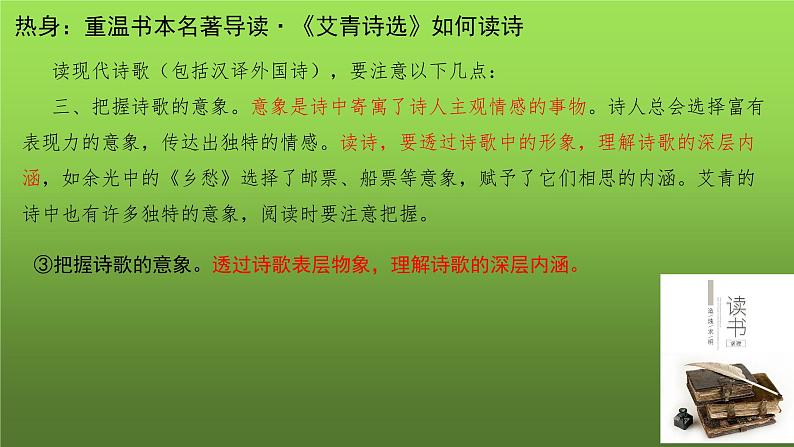 人教部编版九年级上册名著导读《艾青诗选》课件第5页