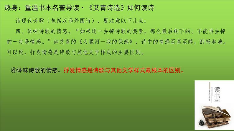 人教部编版九年级上册名著导读《艾青诗选》课件第6页