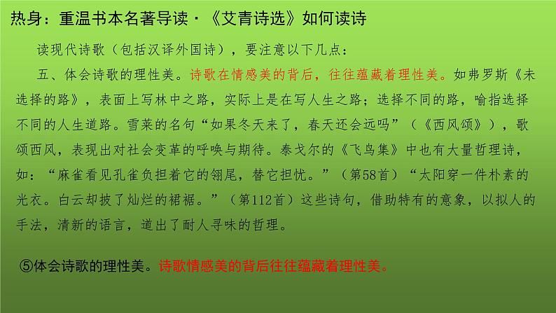 人教部编版九年级上册名著导读《艾青诗选》课件第7页