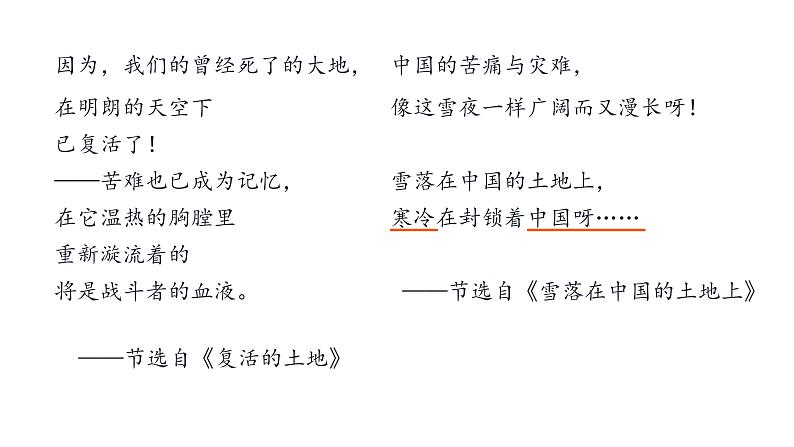人教部编版九年级上册《艾青诗选》教学课件05