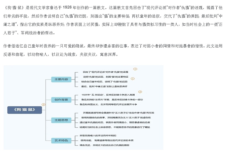 初中语文复习专题：《朝花夕拾》10幅思维导图第2页