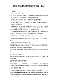 部编版语文九年级下册全册综合复习试题（十三）