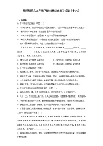 部编版语文九年级下册全册综合复习试题（十六）