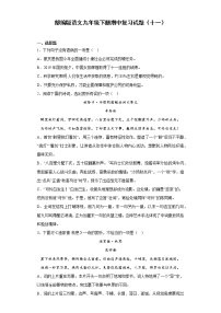 部编版语文九年级下册期中复习试题（十一）