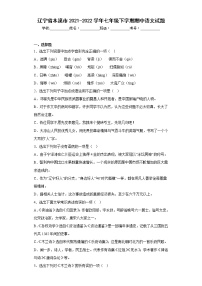 辽宁省本溪市2021-2022学年七年级下学期期中语文试题(含答案)