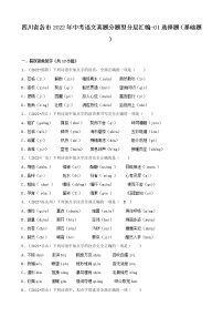 四川省各市2022年中考语文真题分题型分层汇编-01选择题（基础题）