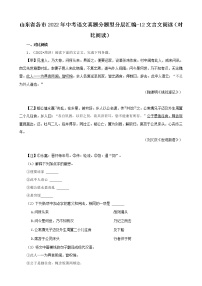 山东省各市2022年中考语文真题分题型分层汇编-12文言文阅读（对比阅读）