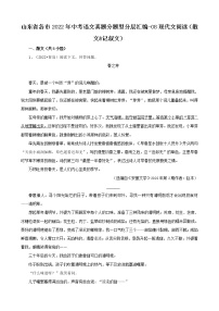 山东省各市2022年中考语文真题分题型分层汇编-08现代文阅读（散文&记叙文）