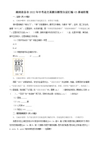 湖南省各市2022年中考语文真题分题型分层汇编-03基础积累