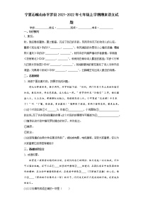 2021-2022学年宁夏石嘴山市七年级上学期期末语文试题（含答案）
