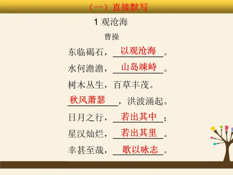 人教版（部编版）初中语文七年级上册 专题一 古诗文默写  课件02