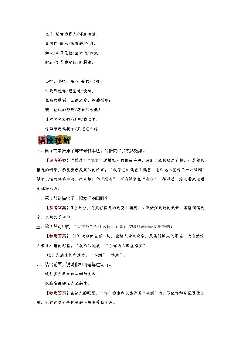 第6课《我看》（划重点+双减作业设计）-2022-2023学年九年级语文上册知识梳理与双减作业设计（原卷版）03