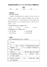 河南省南阳市新野县2021-2022学年九年级上学期期末语文试题(含答案)